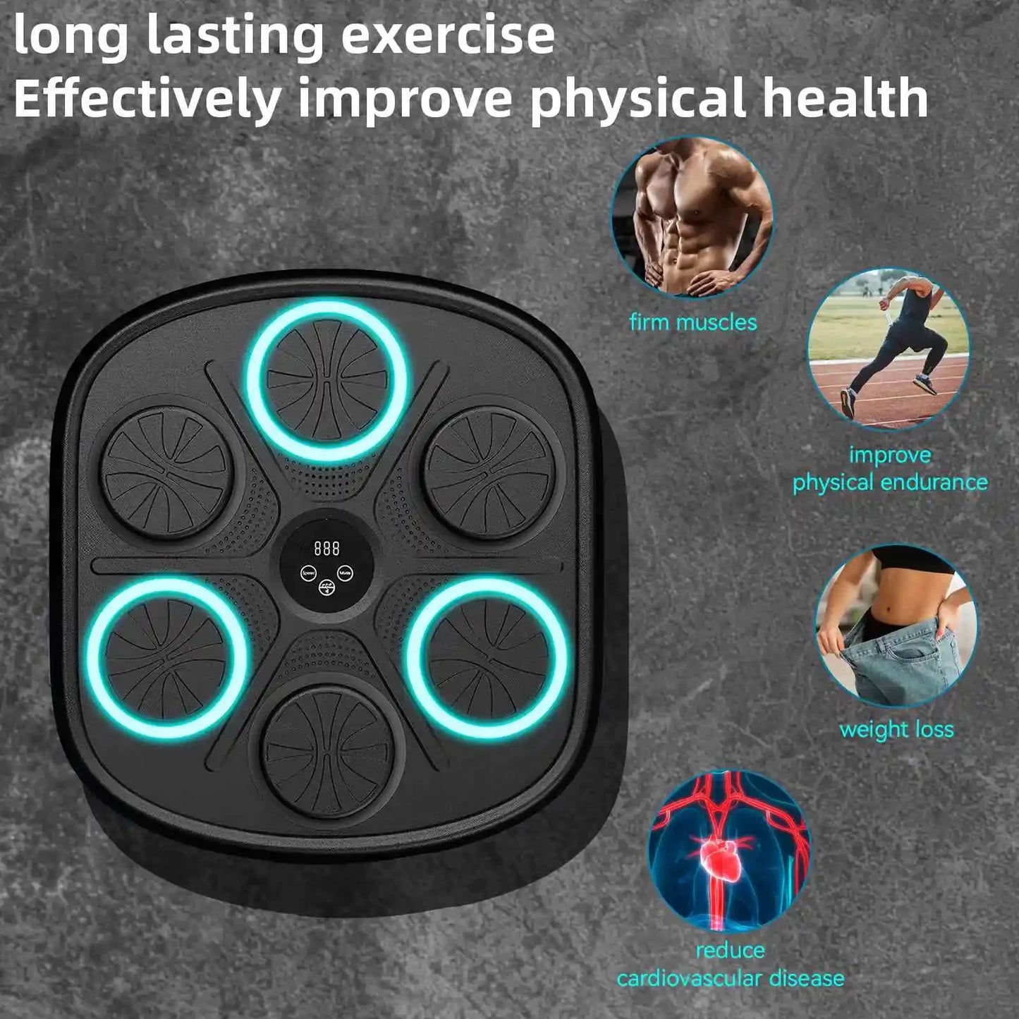 NEW Smart Music Boxing Training Machine Boxing Fitness Trainer Electronic Wall Target Hanging Sandbag Kid Adult 2 Pair Gloves