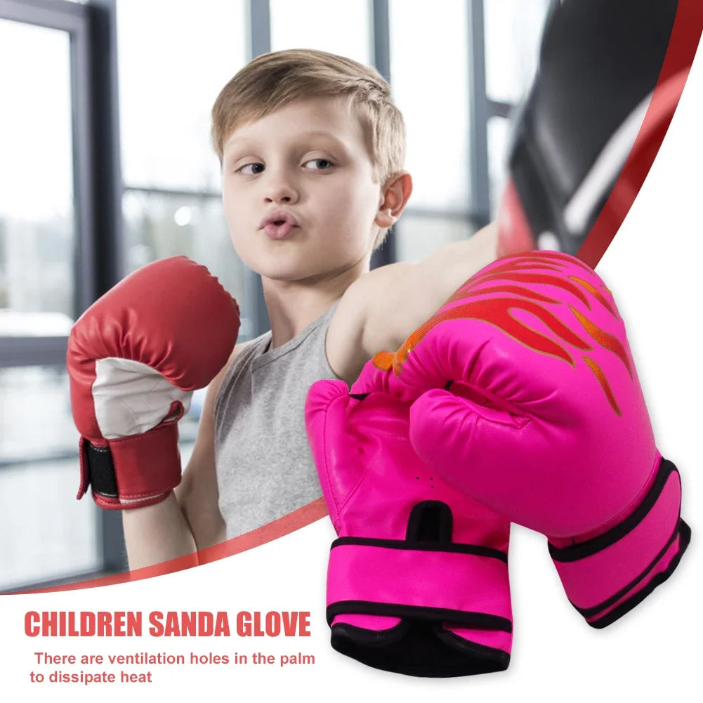 2pcs Kids Boxing Gloves PU Leather MMA Fighting Gloves Punching Bag Kickboxing Thai Gloves Professional for Kids Child Training
