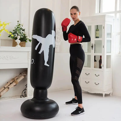 1pc KO Style Inflatable Boxing Sandbags Punching Bag 160cm/63inch Boxing Column Karate Taekwondo Training Props