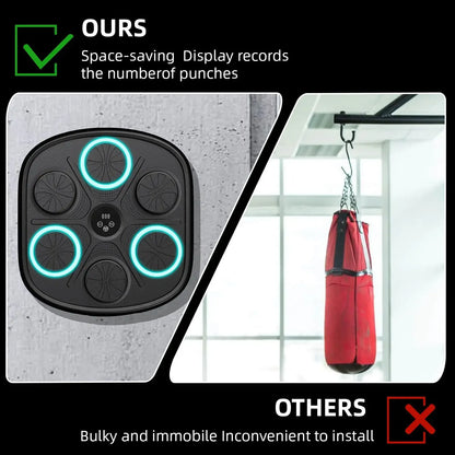 NEW Smart Music Boxing Training Machine Boxing Fitness Trainer Electronic Wall Target Hanging Sandbag Kid Adult 2 Pair Gloves